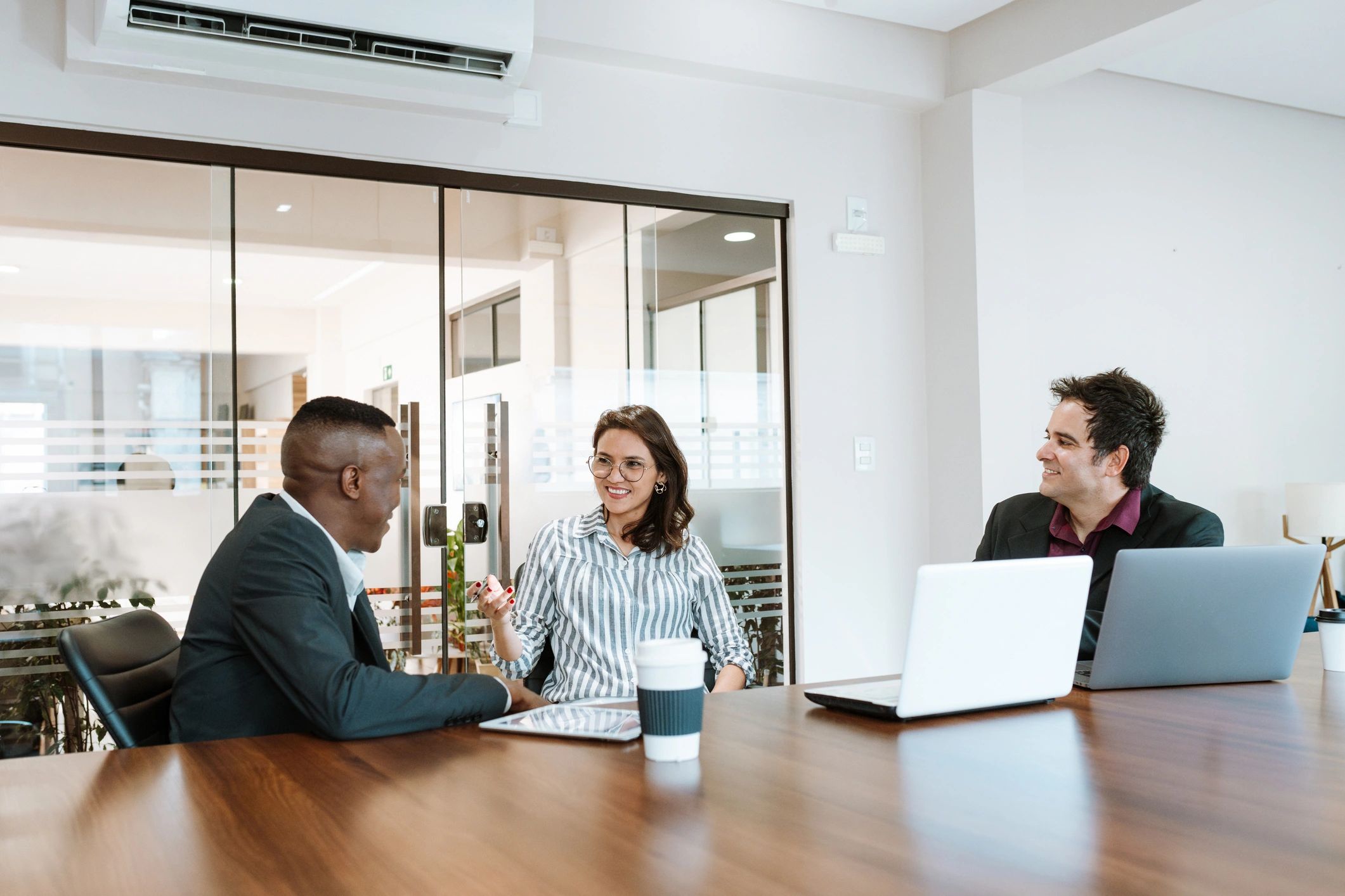 Business consultants in conversation during a strategy meeting
